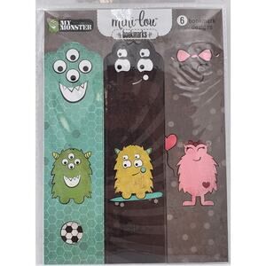 Mini Love Bookmarks - Six Bookmarks - My Monster - Soccer, Cars, Skateboard NEW